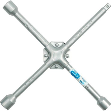 LLAVE DE RUEDA CRUZADA VOREL REFORZADA 17x19x21x12 57020