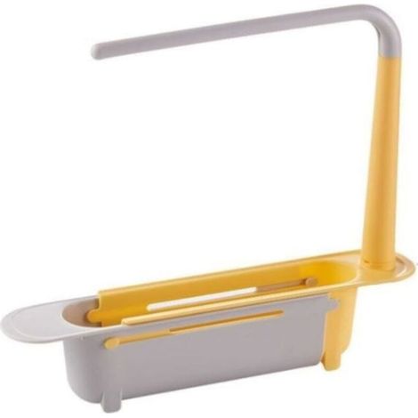 Porte-Évier De Cuisine, Évier De Drain Rétractable, Teneur En Tissu De Vaisselle, Porte-Serviettes Sponge Organizer Rack Pour La Cuisine à La Maison, 34 8 7cm, Jaune - Jaune (1/5)