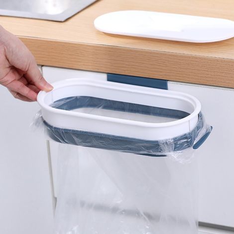 Estante portátil, resistente y que ahorra espacio para guardar bolsas de basura, con tapa, para armario de cocina.