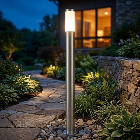 V-TAC Poller-Außenleuchte VT-838, IP44, E27, Edelstahl, 1100mm, VT-8962, Nickel-satiniert