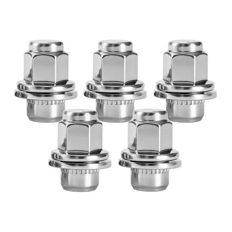 Lot de 5 écrous hexagonaux M12 x 1,5 chromés de 19 mm compatibles avec Jaguar S-Type X-Type F-Type XE XF XFR XJ XJ8 XJR XK XK8 XKR XKR-S C2C35294 611-980 (1/5)