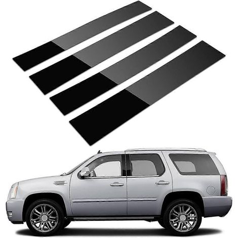 Garnitures de montants de porte et de vitre de voiture, autocollant anti-rayures pour Cadillac Escalade 2007-2014, accessoires, noir brillant (1/5)