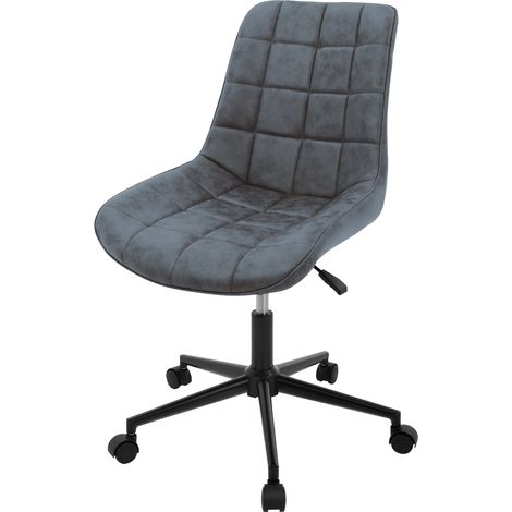 ML-Design Sedia da Scrivania Sedile in Similpelle Sgabello Girevole Antracite Struttura in Metallo Sedia da Ufficio Ergonomica Sedia Imbottita con Schienale Regolabile in Altezza Girevole a 360°