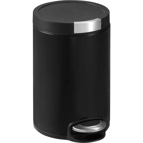 EKO - Poubelle à pédale Artistic 12 litres - Stainless steel Plastic  - mat noir (1/5)