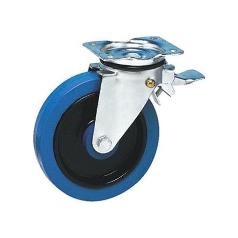 Roulette industrielle Pivotant avec frein Guitel Hervieu, Acier galvanisé, Ø 200mm, 400kg ( Prix pour 1 )