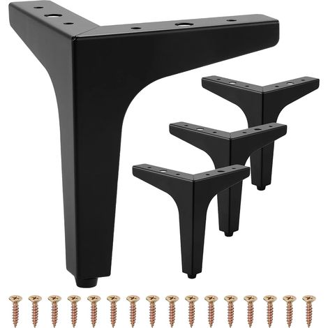 Set mit 4 modernen, dreieckigen Möbelfüßen aus Metall für Schrank, Sofa, Sessel, Pouf, 13 cm (1/4)