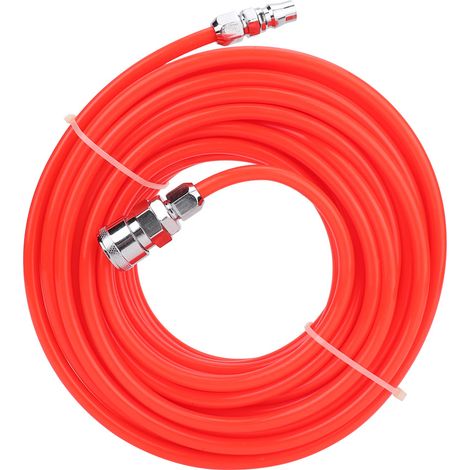 Tuyau flexible haute pression pour compresseur d'air 5 x 8 mm avec raccord rapide mâle/femelle, 15 m, rouge (1/5)