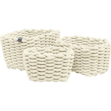 Tom Tailor Juego de cestas trenzadas beige modernas