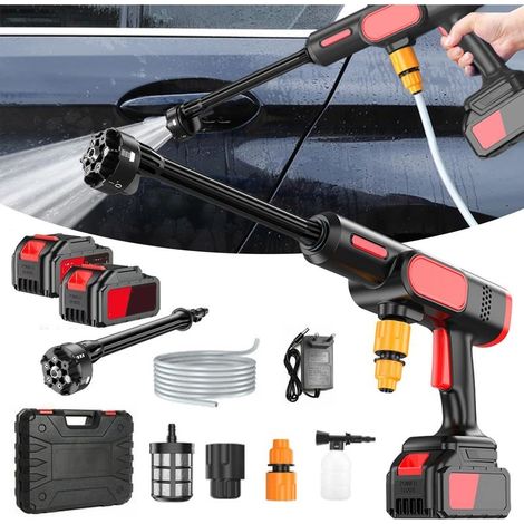 Nettoyeur haute pression 800W Pression 60 Bar 2 batteries 4000mAh Débit 8L/min Longueur tuyau 5m Buse 6-en-1 pour nettoyage (1/5)