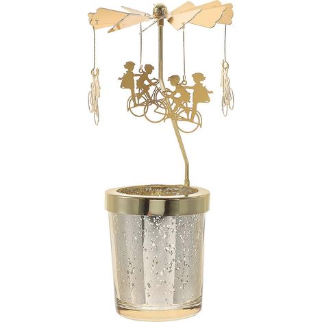 Bougeoir de bureau, bougeoir parfumé, bougeoir rotatif en métal pour fête-17X7.5X7.5CM-Golden (1/2)