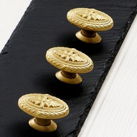 Boutons et poignées de meubles,3 poignées de porte d'armoire en cuivre pur, poignées en laiton armoire armoire à vin tiroirs armoire de salle de bain style américain (1/4)