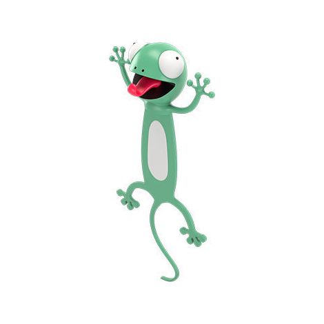 Marque-page animal de bande dessinée stéréo 3D pour les étudiants, grand cadeau (Gecko) (1/5)