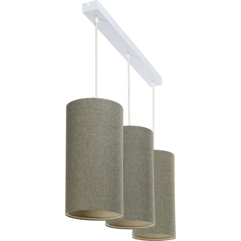 Suspension boho élégant tissu crème ajustable ambiance chaleureuse - beige creme avec dessous ivoire (1/4)