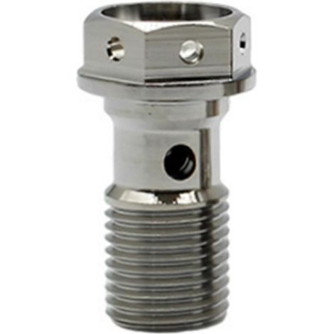 Vis banjo en titane, pas M10, vis à tête hexagonale à trou unique de 1,0 mm pour frein Brembo double ligne de moto (1/5)