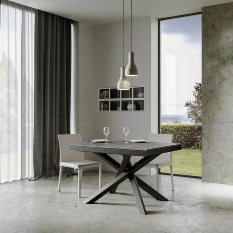 Tavolo allungabile 90x120/380 cm Volantis Evolution Cemento telaio Antracite