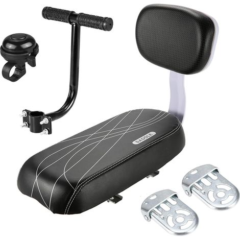Child Bicycle Seat Kit, Bell, Footrests, Handle, Supports 45 kg, Foldable (1/4)
