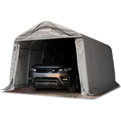 TOOLPORT 3.3x4.8 m Heavy Duty Carport PVC PVC 800 N Tent Portable Garage Storage Shelter 100% waterproof in grey