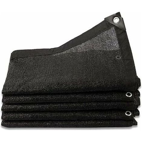 1pc, noir, filet d'ombrage 8 aiguilles ombre 80% voile d'ombrage épaisse renforcée, filet coupe-vent pour serre avec œillets, pour couverture de plantes/serre/jardin/pergola (3x5m) (1/4)