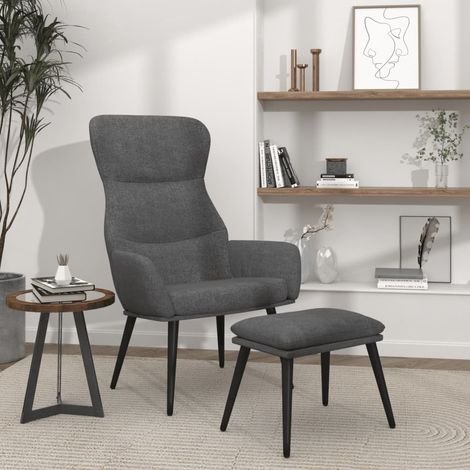Teenpull – Relaxsessel mit Hocker Hellgrau Stoff (1/5)