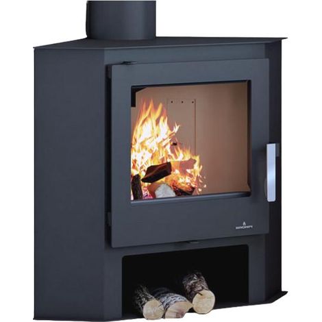 Bronpi – Poêle à bois d'angle LERMA 9 kW – Puissance 9 kW – Volume de chauffe 225 m³ – Sortie des fumées supérieure – Rendement 82%