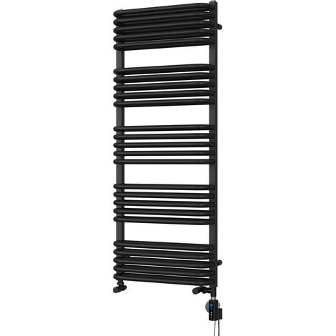 Crossmoor - Black Dual Fuel Towel Rail H1269mm x W500mm Thermostatic (1/3)