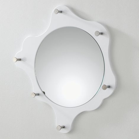 Miroir enfant avec crochets 35 cm blanc - AYOLLEE