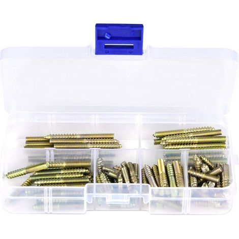 110pcs M4 Boulon Fileté à Double Extrémité pour Boulon de Suspension de Connecteur de Meubles de Travail du Bois4 16/20/25/30/35/40mm. (1/5)