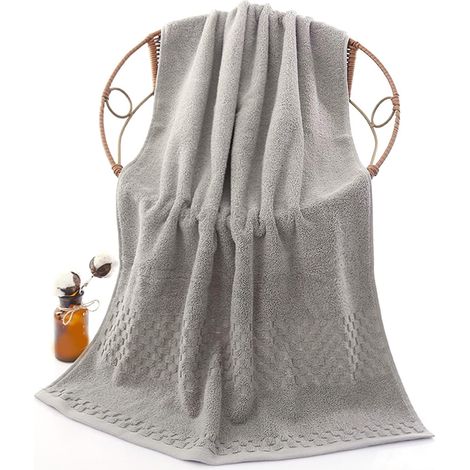 1 Bain Serviette 1 Serviette à Main Pure séchage Rapide Absorbant en Coton Serviette de Bain pour Adultes, pour Le Sport, la Natation, Le Bain (70x140 cm) (1/5)