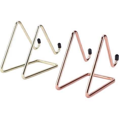 Support téléphone triangulaire robuste, 2 pièces avec coque caoutchouc antidérapante, support universel pour tablettes et smartphones - Or Rose et Doré (1/5)