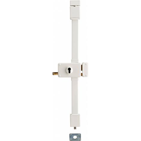 Thirard – Serrure monopoint en applique Horga à tirage pour porte d'entrée droite – Verrouillage 3 points – Axe 70mm – Gâche haute résistance – Blanc