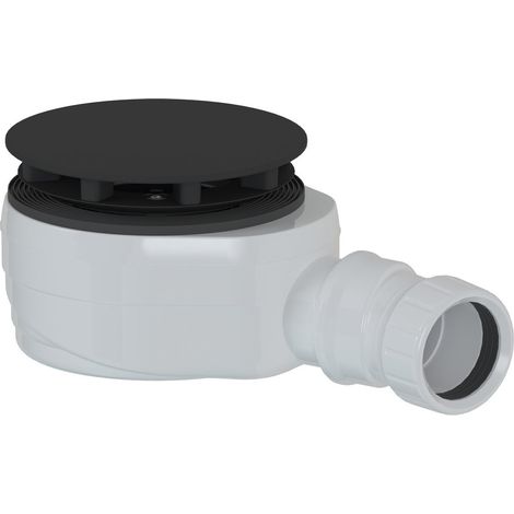 Bonde de receveur de douche, dia. 90 mm, DN40, bas, couvercle noir mat (1/4)