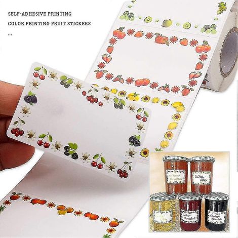 rouleau/250 étiquettes alimentaires autocollantes pour pots de confiture et contenants (1/3)