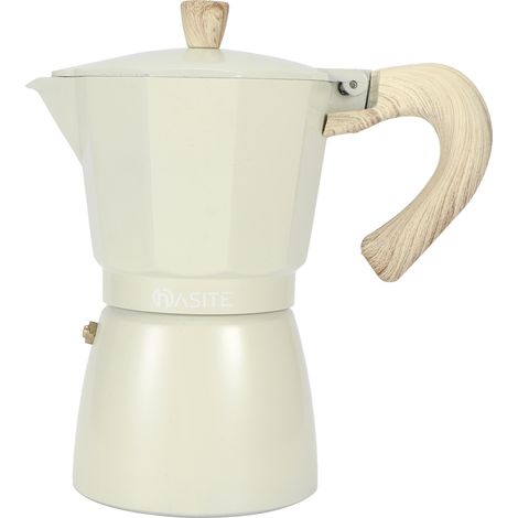 Cafetière Moka - Aluminium - Pour Cuisinière Électrique ou à Gaz - Jaune Pâle - 150 ml ou 300 ml
