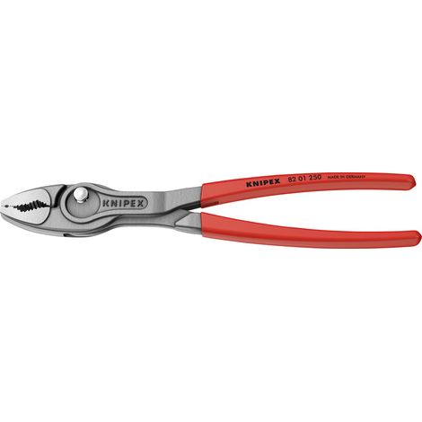KNIPEX 82 01 250 TwinGrip® Front- und Seitengreifzange mit rutschhemmendem Kunststoff überzogen grau atramentiert 250 mm
