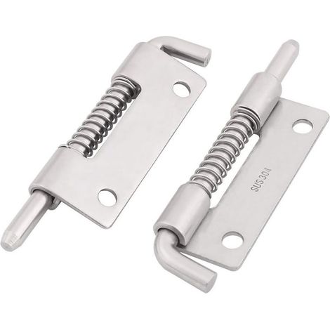 2PCS Loquet A Ressort Targette A Ressort Verrou de Porte Serrure Pour Meuble Portail Garage acier inox 304 barillet (1/3)