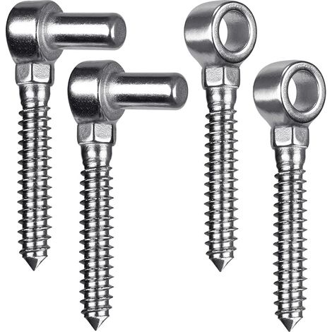 M16 Gate Hinge 2 Set Eyelet and Pin Screw Hook Heavy Duty Metal Fencing for Wooden Fence/Garden Gate/Field Gate/Driveway, 11cm (1/5)