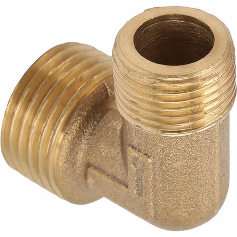 Compresseur d'air 1100W, coude en laiton à 90°, clapet anti-retour, accessoires, raccords 1/2 x 3/8 pouce (sans chanfrein) (1/5)