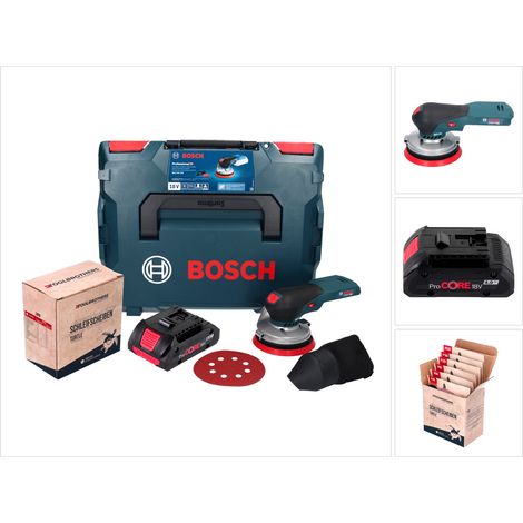 Bosch GEX 18V-125 Professional Akku Exzenterschleifer 18 V 125 mm Brushless + 1x Toolbrothers TURTLE Schleifset + 1x ProCORE Akku 4,0 Ah + L-BOXX - ohne Ladegerät