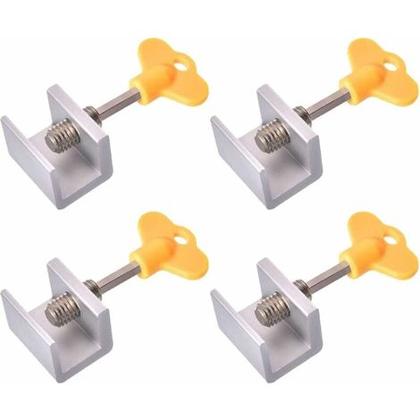 4-teiliges Schiebefenster-Verriegelungsset, verstellbarer Schiebetürstopper, verstellbares Fensterschloss, Schiebetürschloss aus Aluminiumlegierung, Fenstersicherung