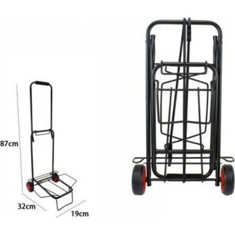Chariot Pliant En Aluminium Capacité De Pliage Max. 50 Kg 2 Roues