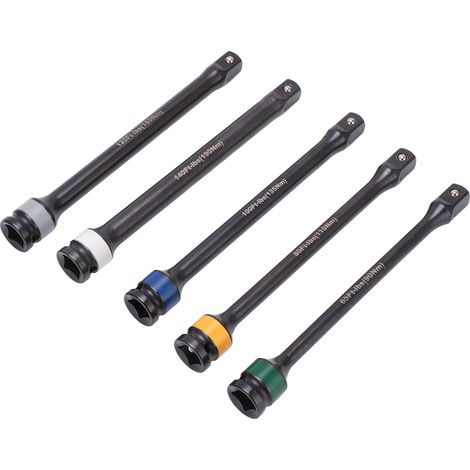 Jeu de 5 prolongateurs limiteur de couple 1/2 pouce pour clé à chocs pneumatique, accessoires universels d'outillage électrique (1/5)