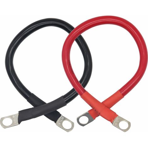 Cable de batterie d'alimentation 25 carre 0.3M 4 Gauge AWG Fil de batterie rouge et noir, modele: noir et rouge 30 cm (1/5)