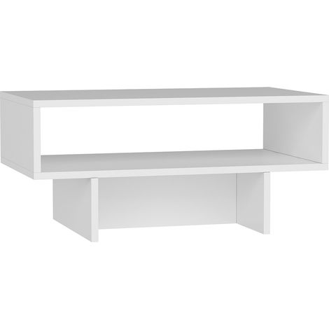 Tavolino con vano portaoggetti 37 x 80 x 45 cm bianco 030008469