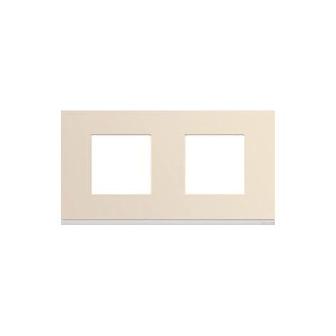Plaque gallery plastique peint 2 postes horizontale 71mm dune (WXP0312)