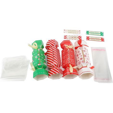 Set mit 4 weihnachtlichen Überraschungstüten mit Aufreißlasche für Geld, individuell gestaltbar. Eine elegante und stilvolle Überraschungsbox für Geburtstage oder Feiertage. (1/5)