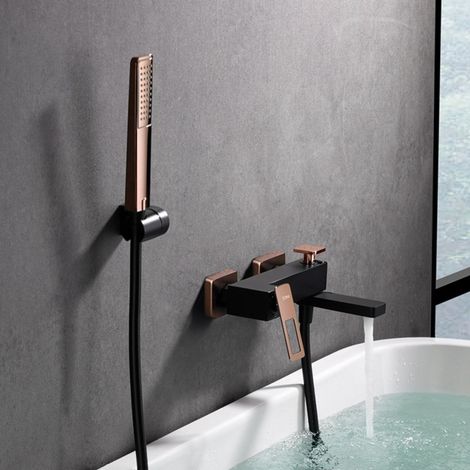 IMEX - grifo monomando ducha y bañera rosa negro