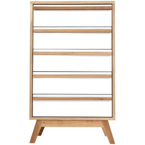 Commode chiffonnier - semainier scandinave 5 tiroirs L60 cm HELIA (1/5)