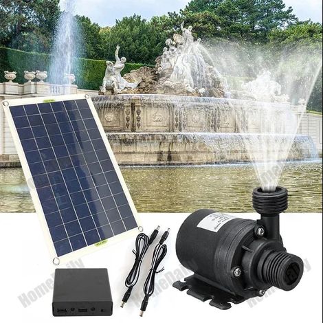 Kit de pompe à eau solaire silencieuse 50 W 12 V pour bain d'oiseaux, fontaine solaire, bassin de jardin, pompe d'irrigation (1/5)