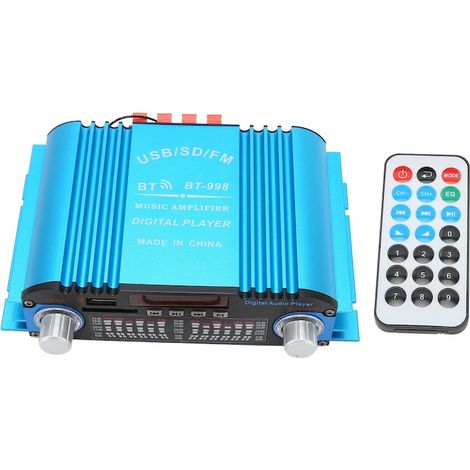 Amplificateur voiture Fozuanei 12V, 4x20W, Bluetooth, télécommande, lecteur SD/USB (1/5)