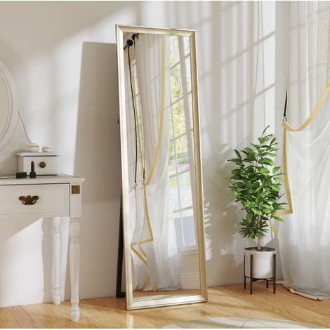 Specchio a figura intera 160 x 50 cm, cornice dorata, OKWISH (1/5)